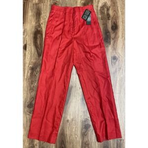 Lauren Ralph Lauren Red 100% Linen Pants Sz 10 Madison Avenue Luxury NWT
